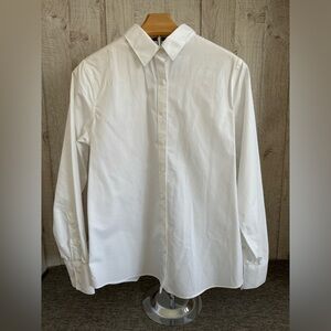 Lands’ End Women’s Tailor-Fit No Iron Supima White Button Front Dress Shirt